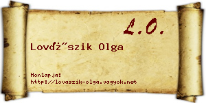 Lovászik Olga névjegykártya